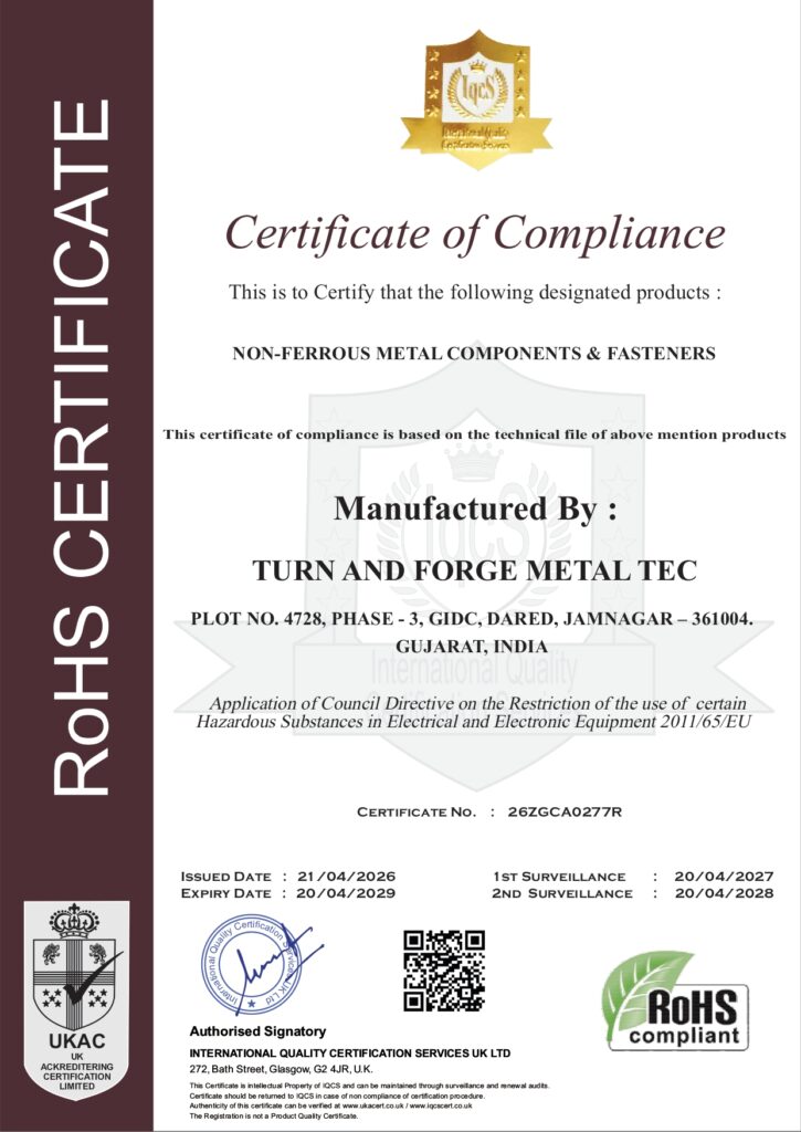 TURN AND FORGE METAL TEC- ROHS